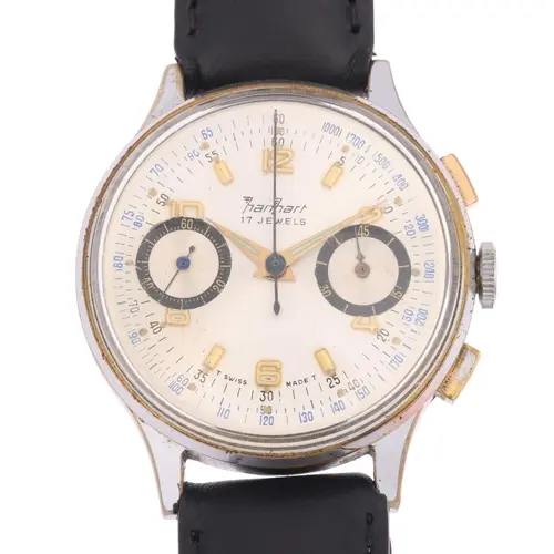 HANHART - a Vintage chrome plated mechanical chronograph wri...