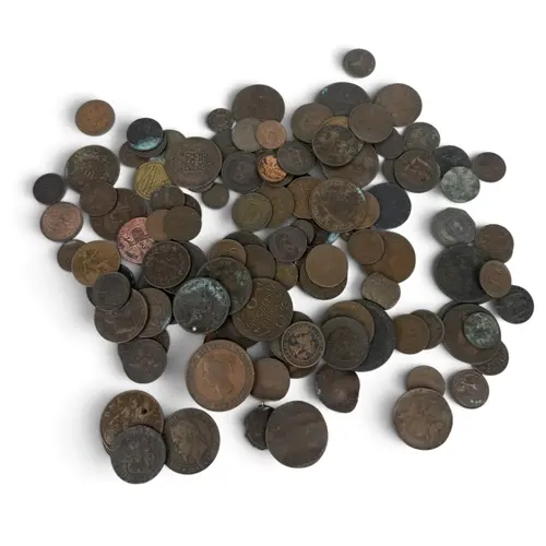 A COLLECTION OF BRONZE COINS FROM 17TH CENTURY ONWARDS...