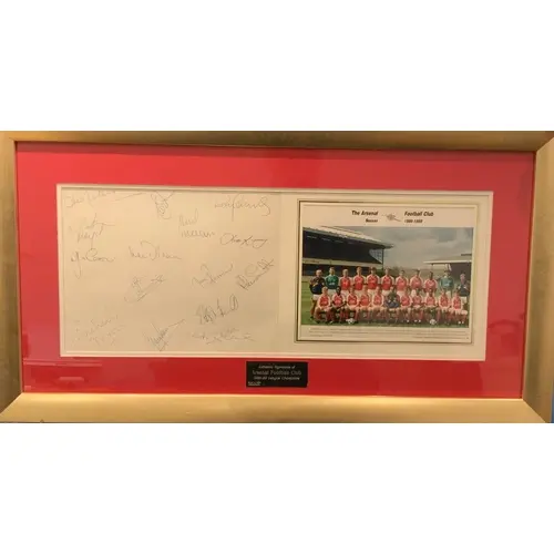 Arsenal 1988 - 1989 League Winners Signed Framed Football Di...