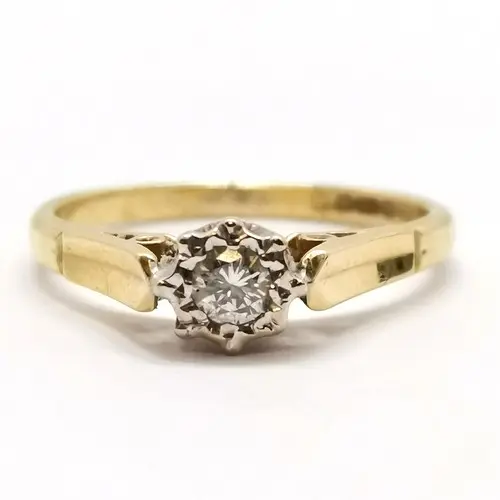18ct hallmarked gold diamond solitaire ring - size L½ & 2.5g...