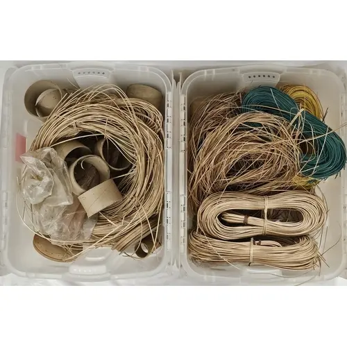 2 Plastic Boxes containing Basket weaving supplies (2 Boxes)