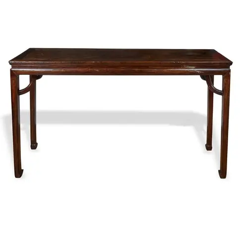 A CHINESE HARDWOOD CORNER-LEG TABLE 20TH CENTURY 红木长桌 二十世纪 i...