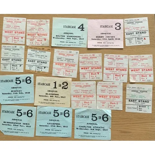 1947 - 1948 Arsenal Football Tickets: From the championship ...