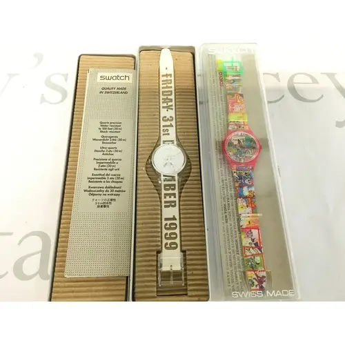 Two swatch watches including Swatch GK302 "White Card" ...