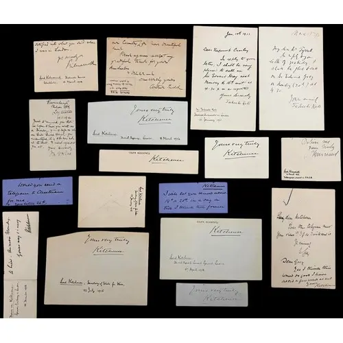 A collection of clipped ink autographs of prominent people, ...