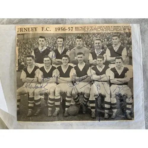 Stoke City + Burnley Football Autographs: 56/57 Burnley team...
