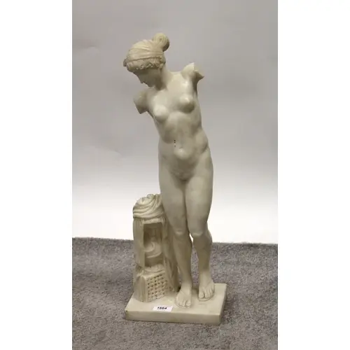 19th Century carved alabaster figure of Venus, 66cm high