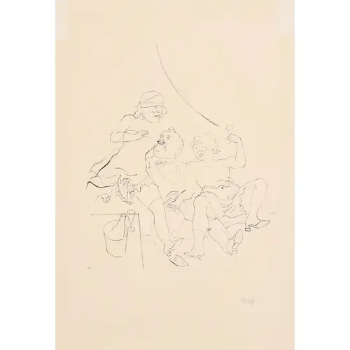 George Grosz (1893-1959) German. Ménage à Trois, Etching, Si...