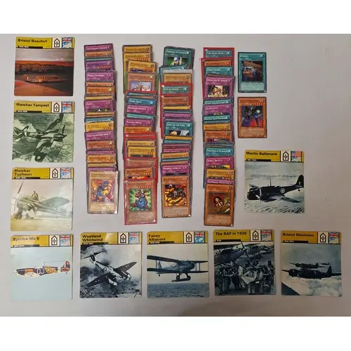 Collection of Yu-Gi-Oh Trading Cards & military aircraft car...