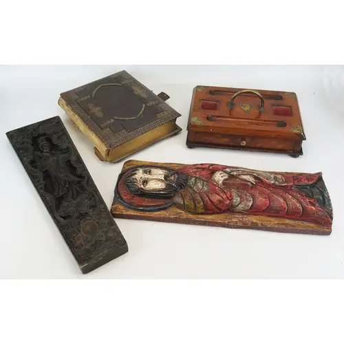 Victorian leather bound musical photograph album A/F togethe...