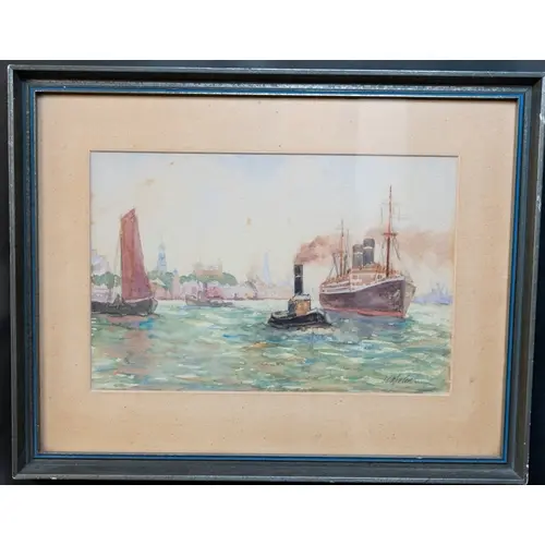 Artwork: early 20th century muted watercolour of a Red Star ...
