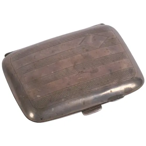 A hallmarked silver cigarette case, L8.5cm, 1.8 troy ounces