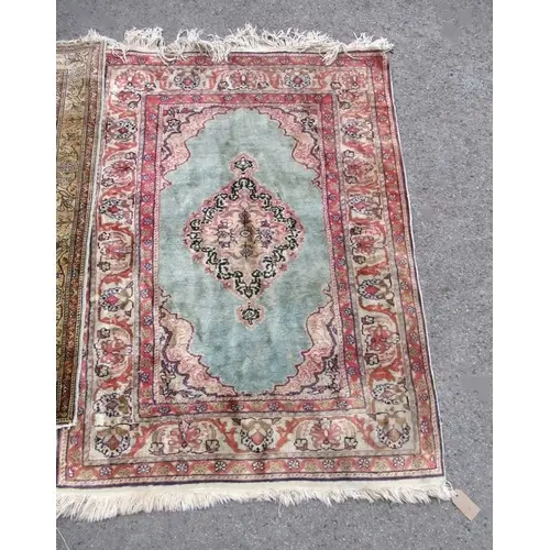 Indo-Persian cotton rug, with floral and bird decoration, 11...