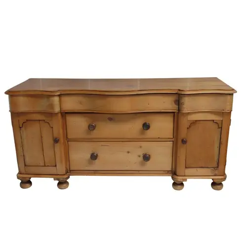 AN ATTRACTIVE LATE VICTORIAN WAXED PINE DRESSER BASE rectang...