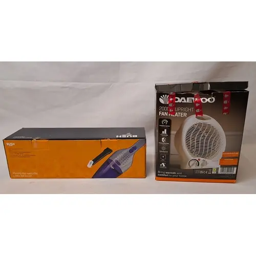 Daewoo 2000W Upright Fan Heater, boxed UNTESTED & Bush handh...