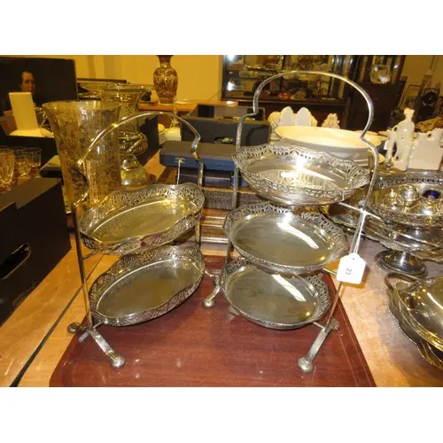Two Silver Plated Cakestands