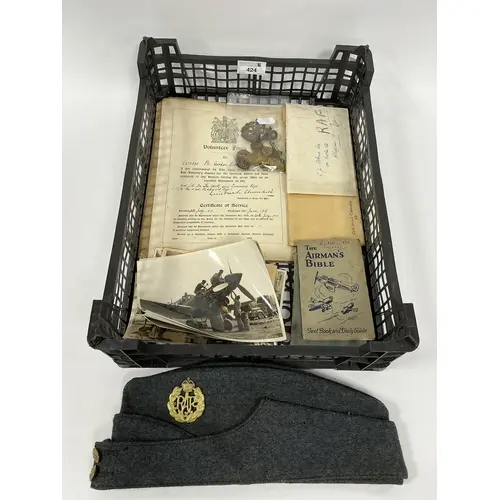 WWII RAF Cap Badge & Side Cap, other British Military badges...