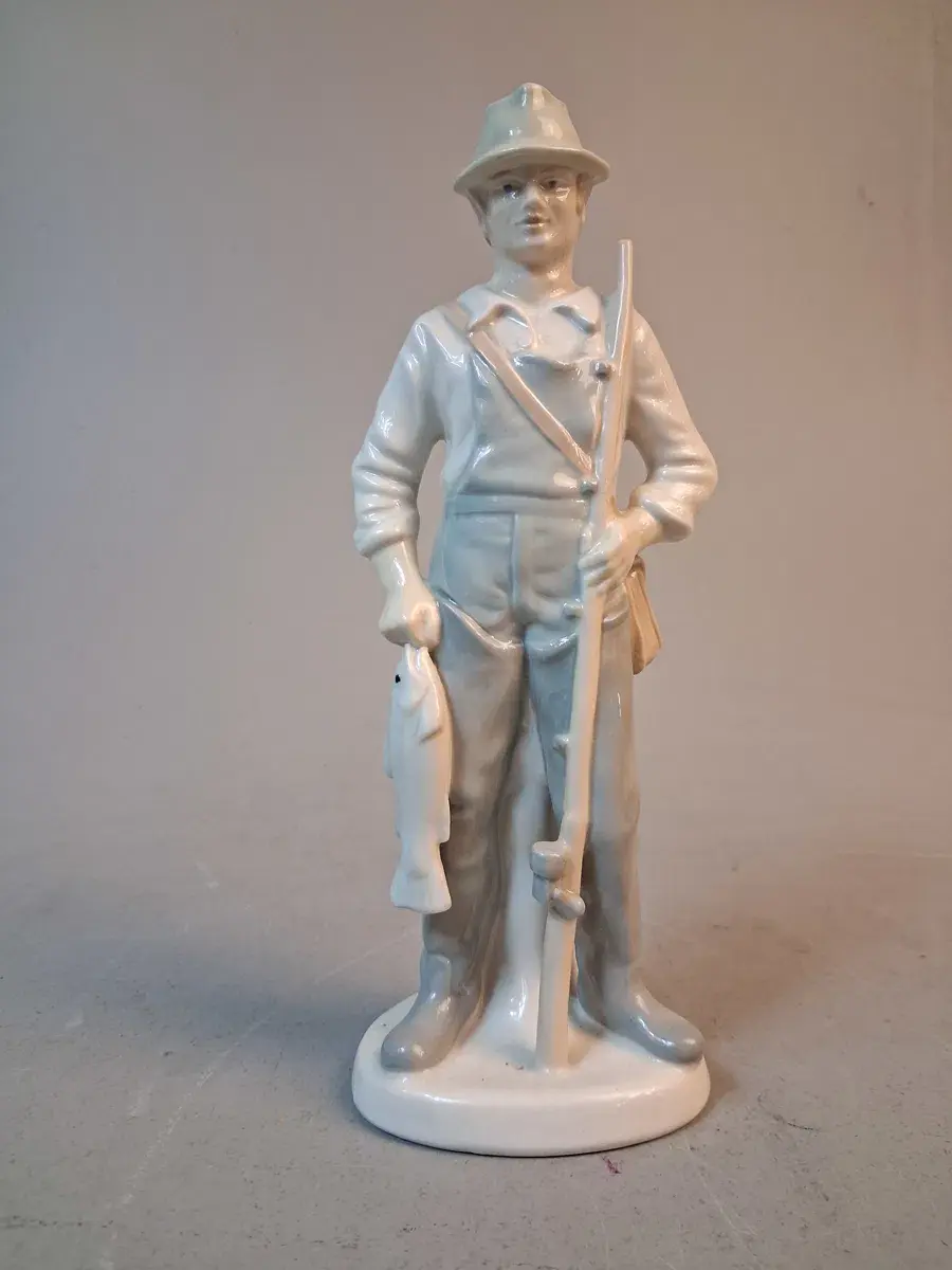 Figurin, fiskare, Wagner & Apel Lippelsdorf. Tyskland.