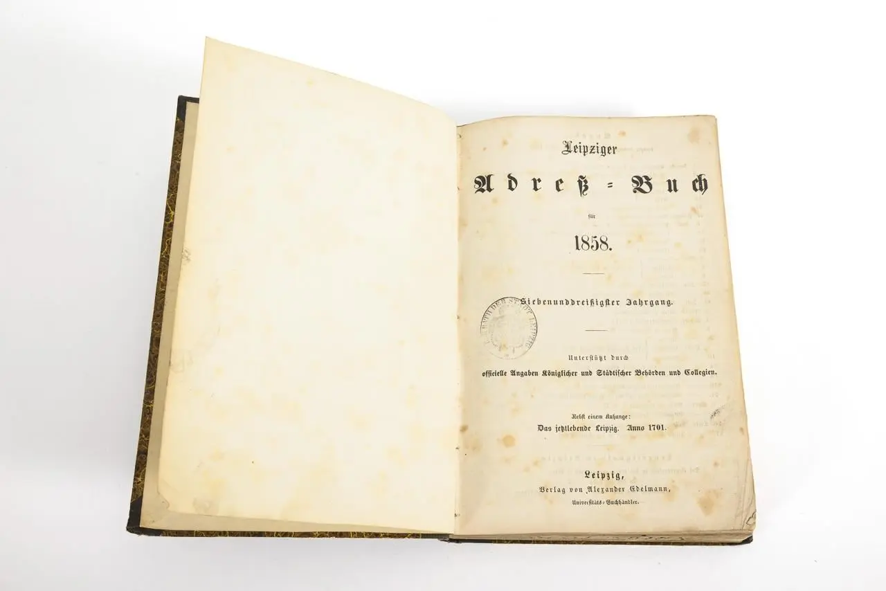 "Leipzig Address Book for 1858"