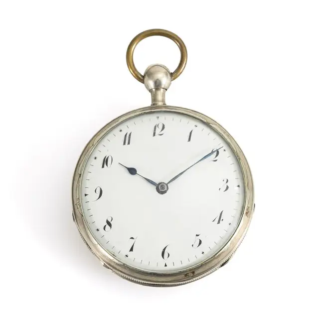 Spindle pocket watch with repeater.