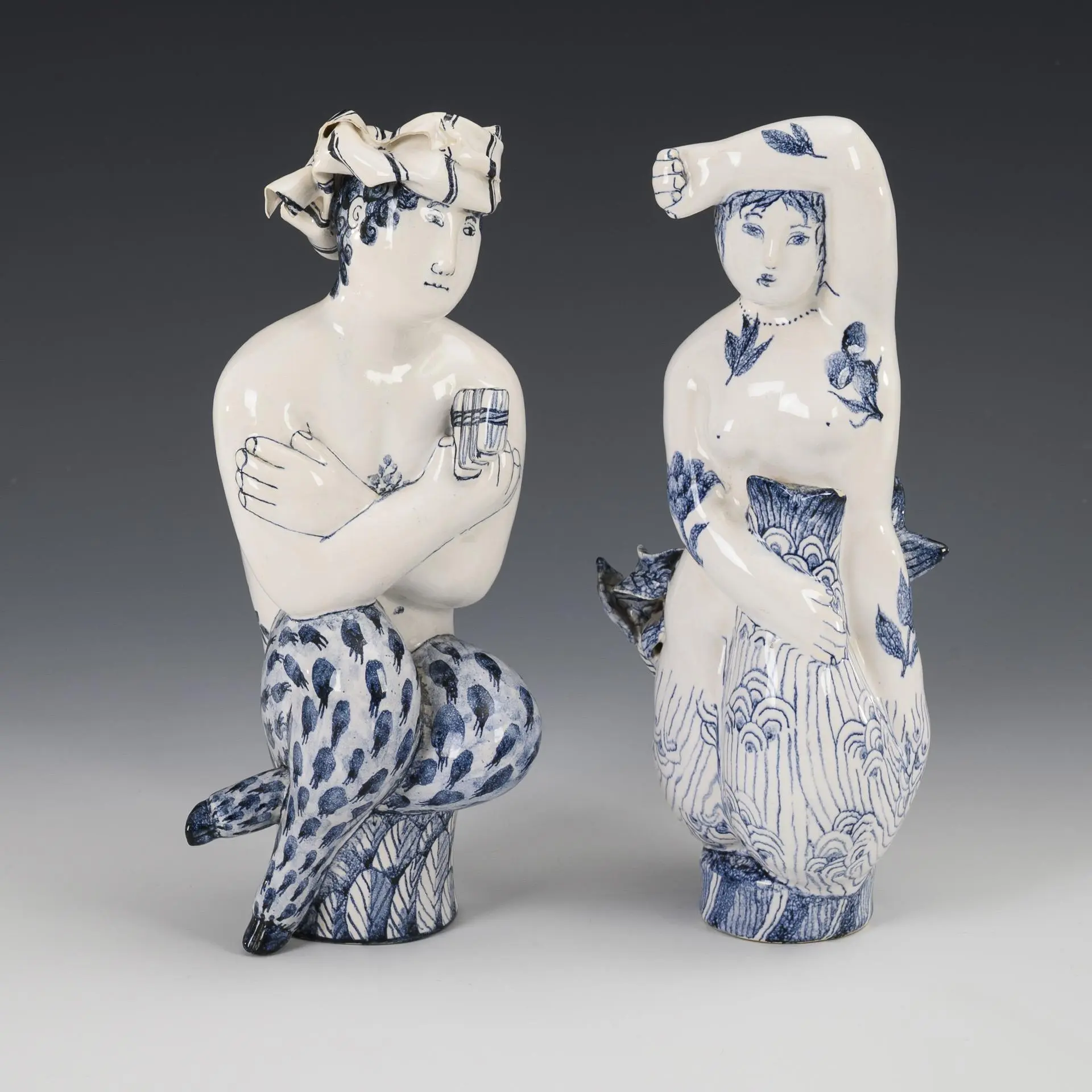 Pan and mermaid. HB workshops for ceramics, Marwitz.