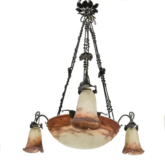 French ceiling lamp. Muller Frères, Luneville.