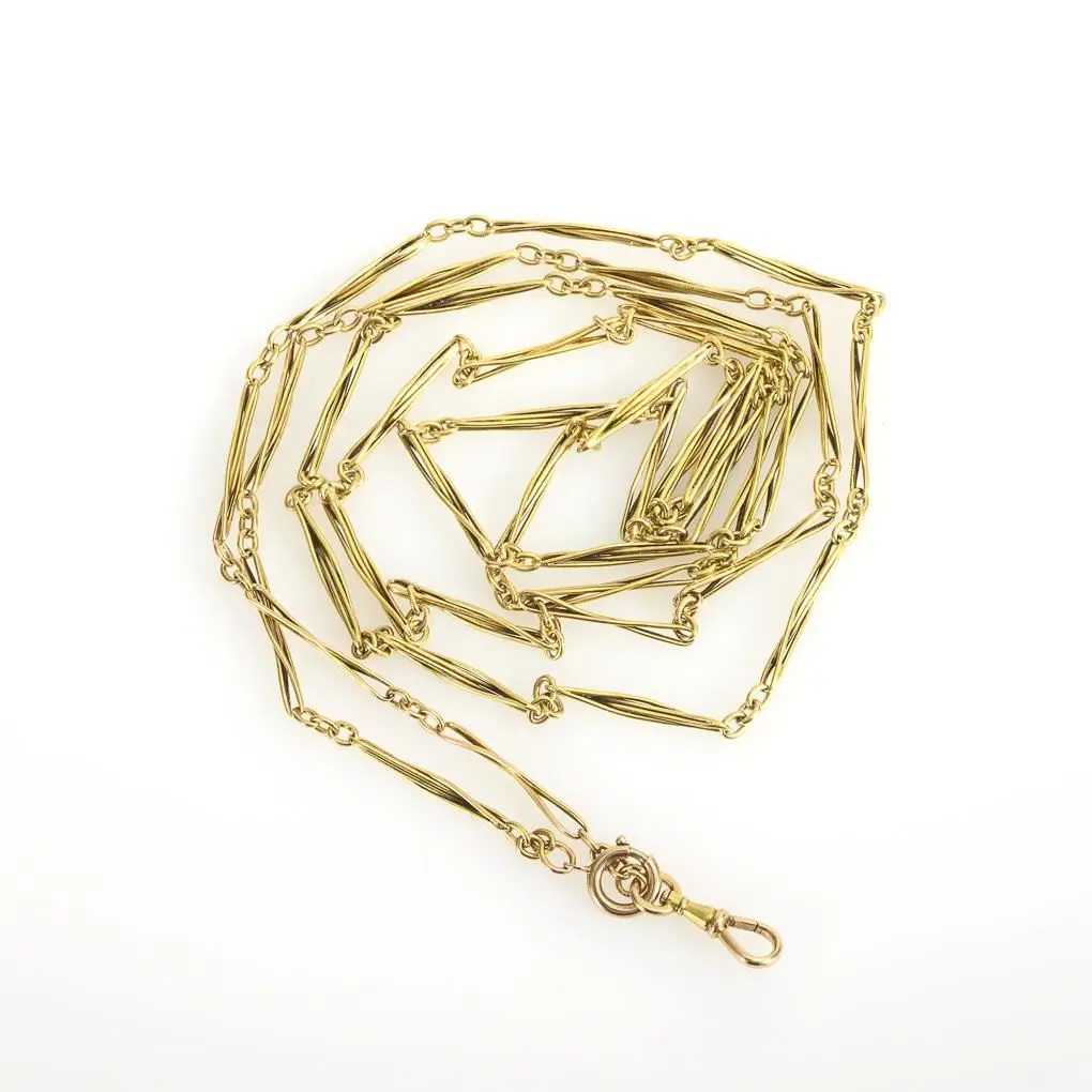 Gold watch chain.
