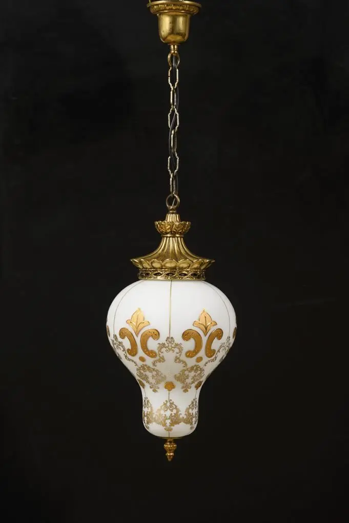 Hollywood Regency-style pendant lamp. Carl Falkenstein.