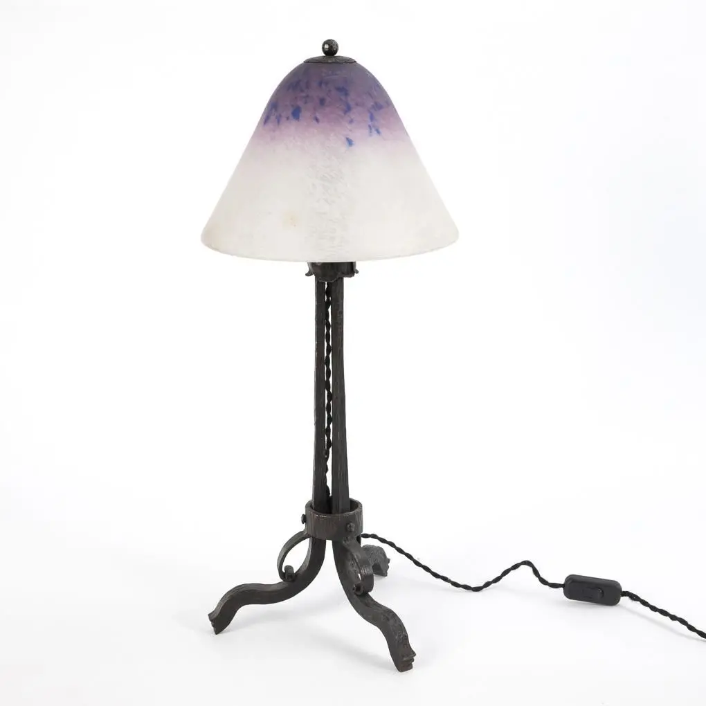Large French table lamp. Schneider.
