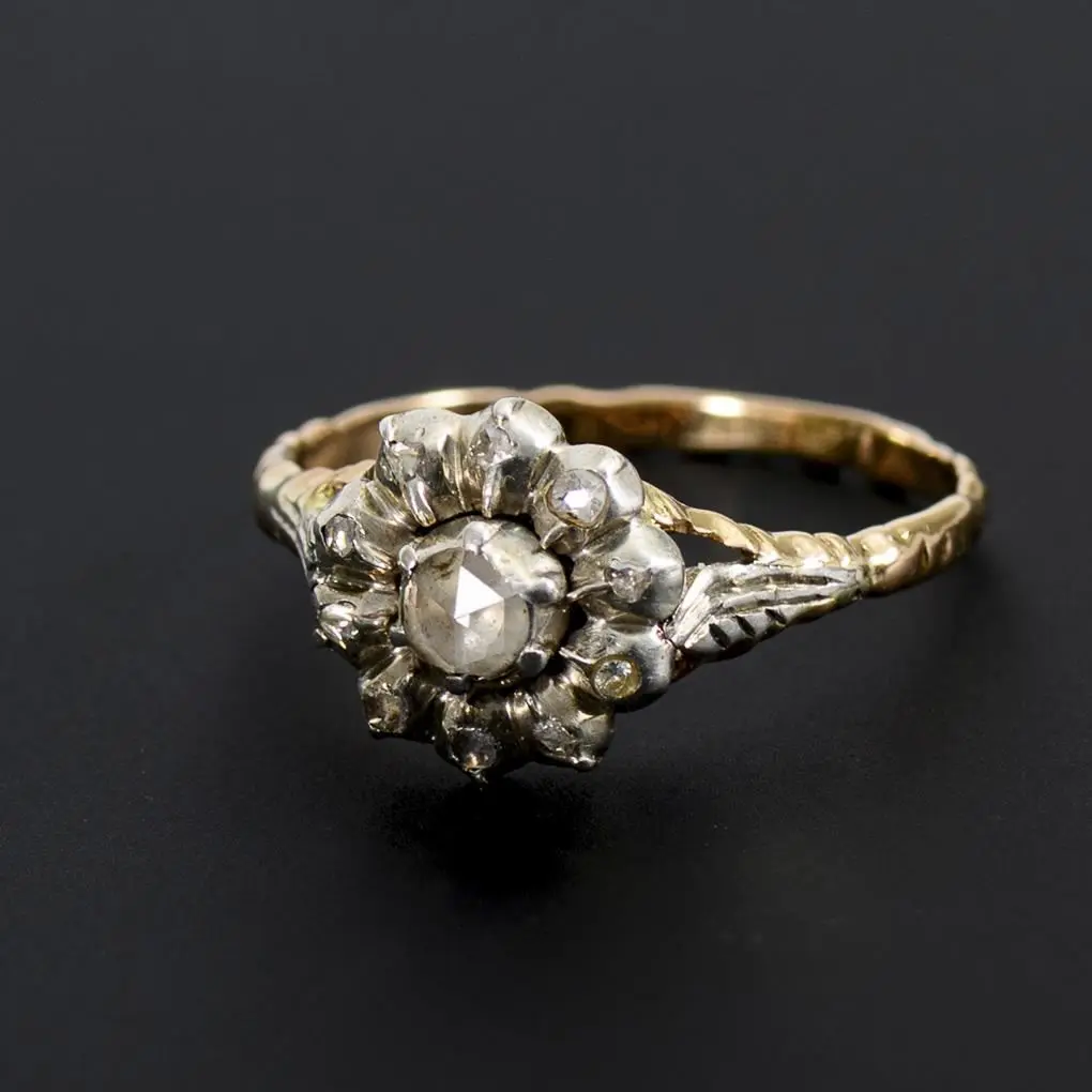 Historical ring with rose-cut diamonds from the Netherlands.
