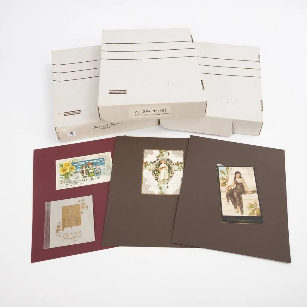 Assortment of luxury papers in 3 boxes.
