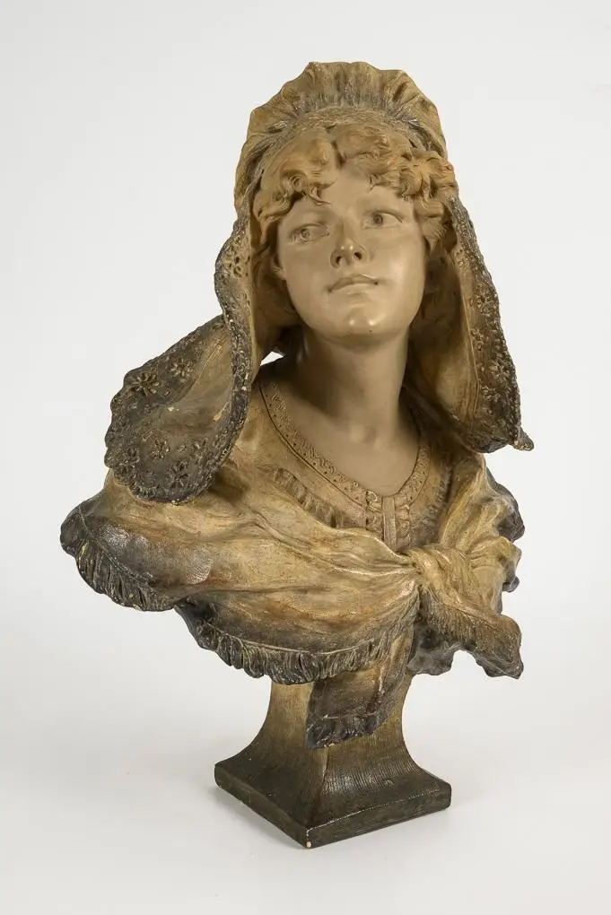 Bust of a Lady Wearing a Lace Bonnet.