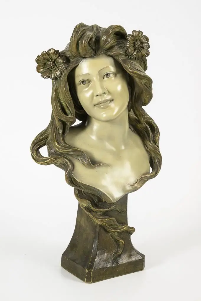 Art Nouveau bust of a nymph.
