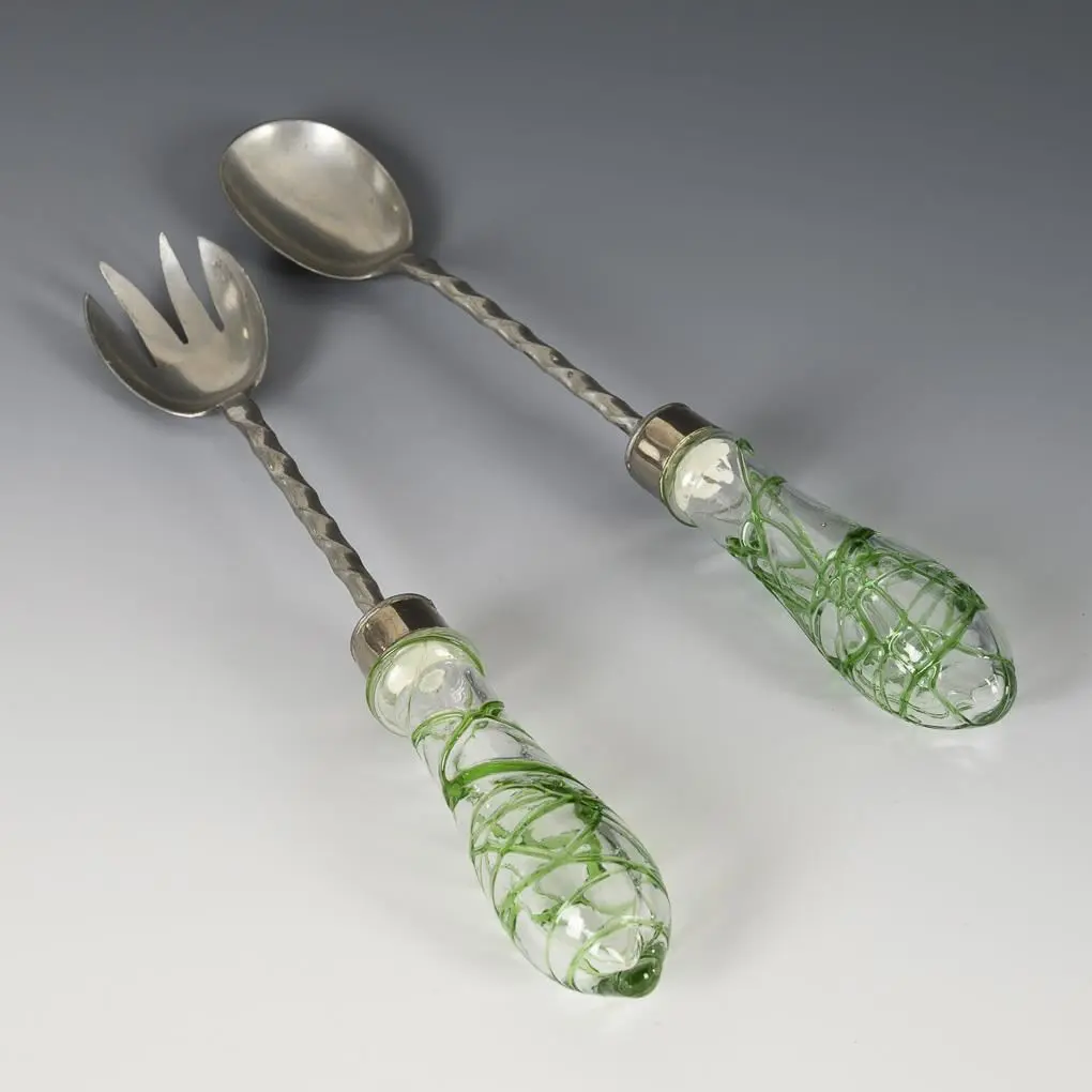 Art Nouveau salad servers.