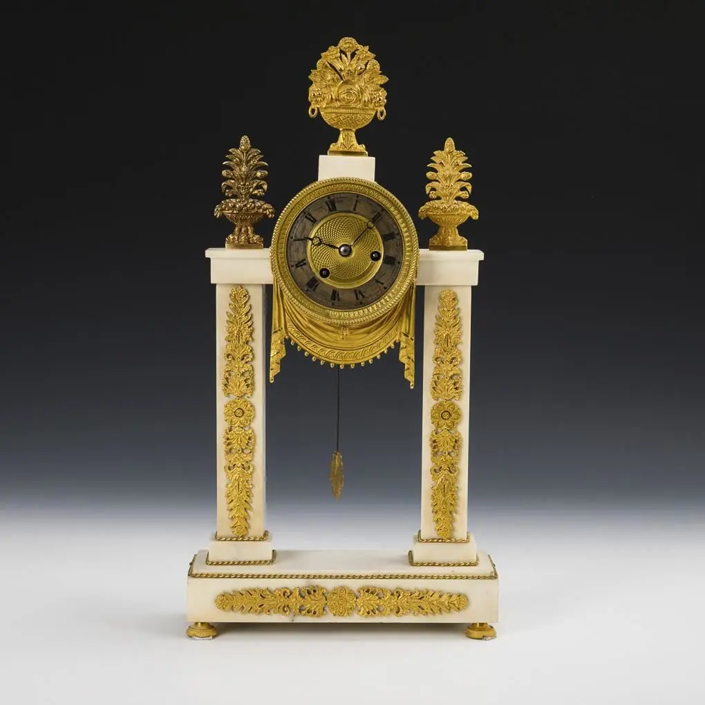 Historic portal clock with pilasters.