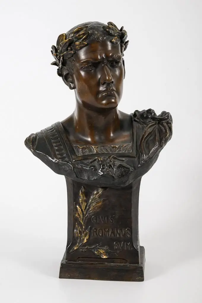 "Roman Warrior" bust. Vienna-based manufacturer Friedrich Goldscheider.