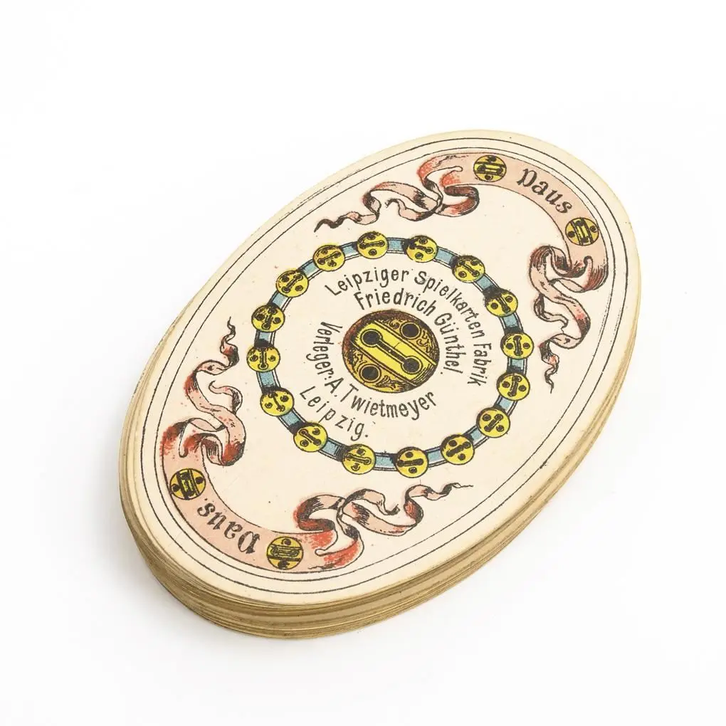 Oval salon playing cards from Leipzig.