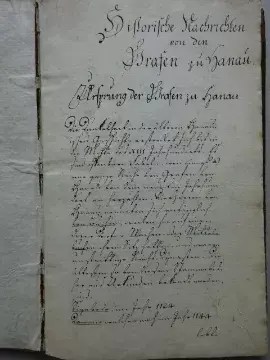 Historische Nachrichten Grafen Hanau