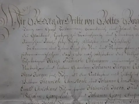 Georg III. - Lehnsbrief 1777