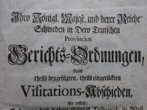 Gerichts-Ordnungen Vor-Pommern 1739