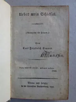 Cramer - Ueber mein Schicksal