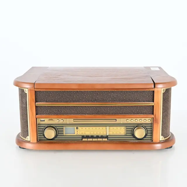 LP-spelare / CD, radio, vintagestil