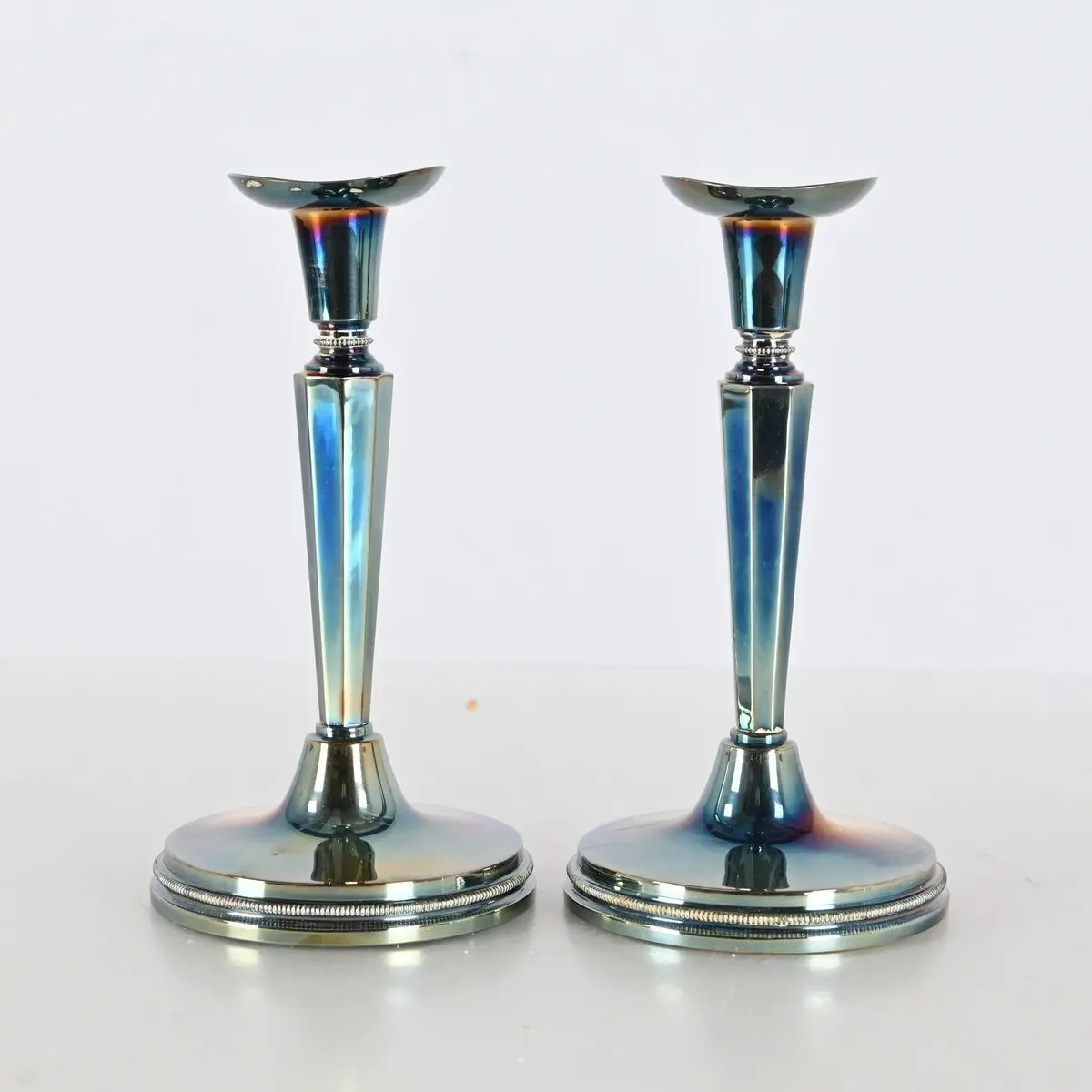 Eric Löfman, ett par ljusstakar, silver
