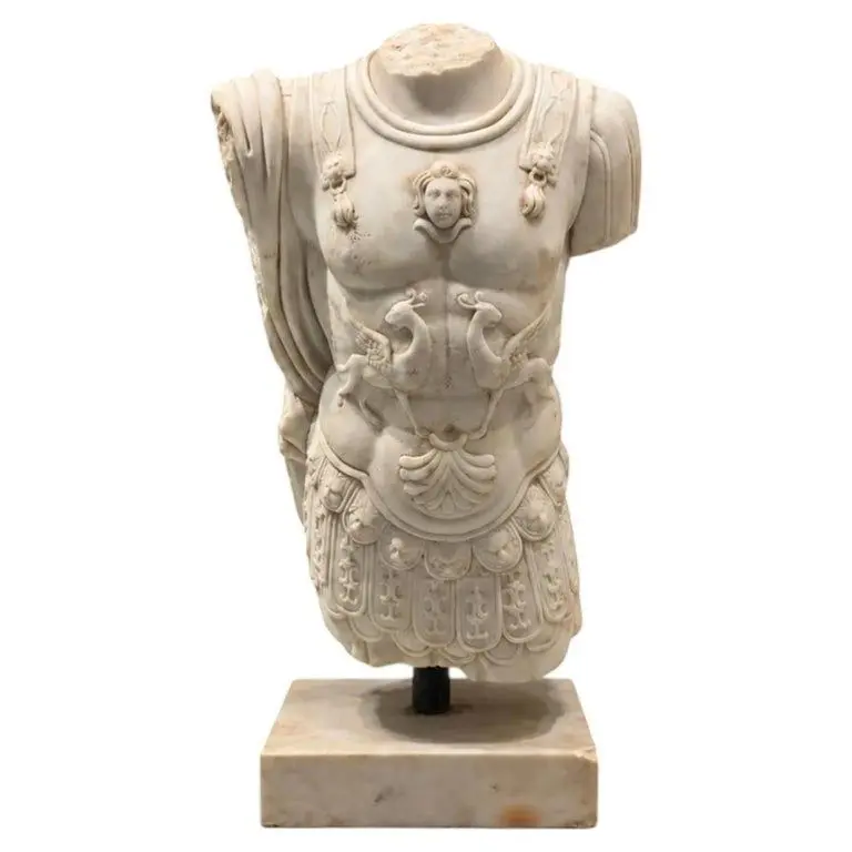 Male bust with anatomical cuirass and winged lions – Italian School