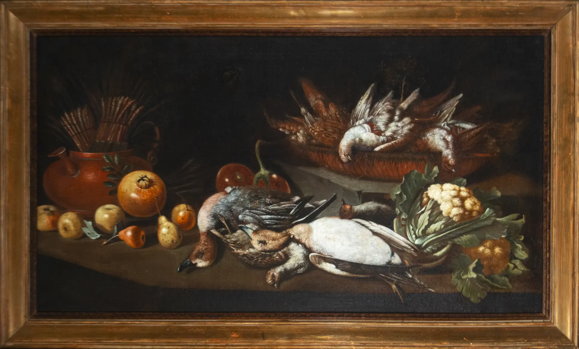 Still life with small game and fruit. Attributed to Antonio Ponce