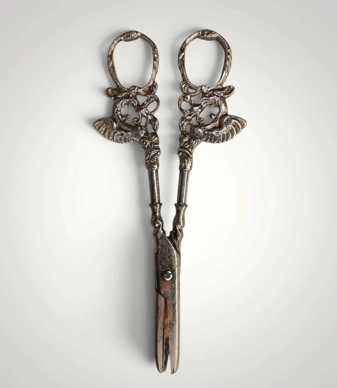 Antique Victorian Scissors with silver handles