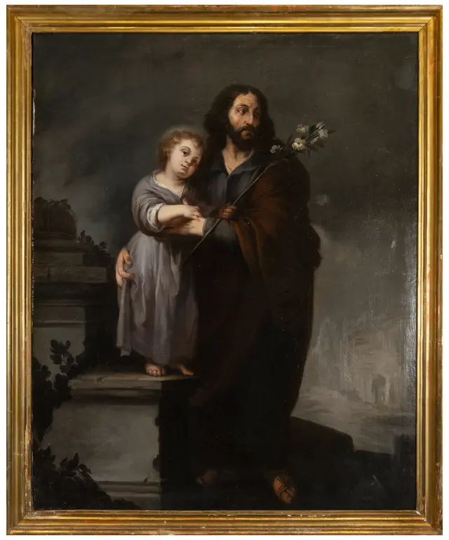 Saint Joseph with the Child Jesus – Spanish School of Rodríguez de