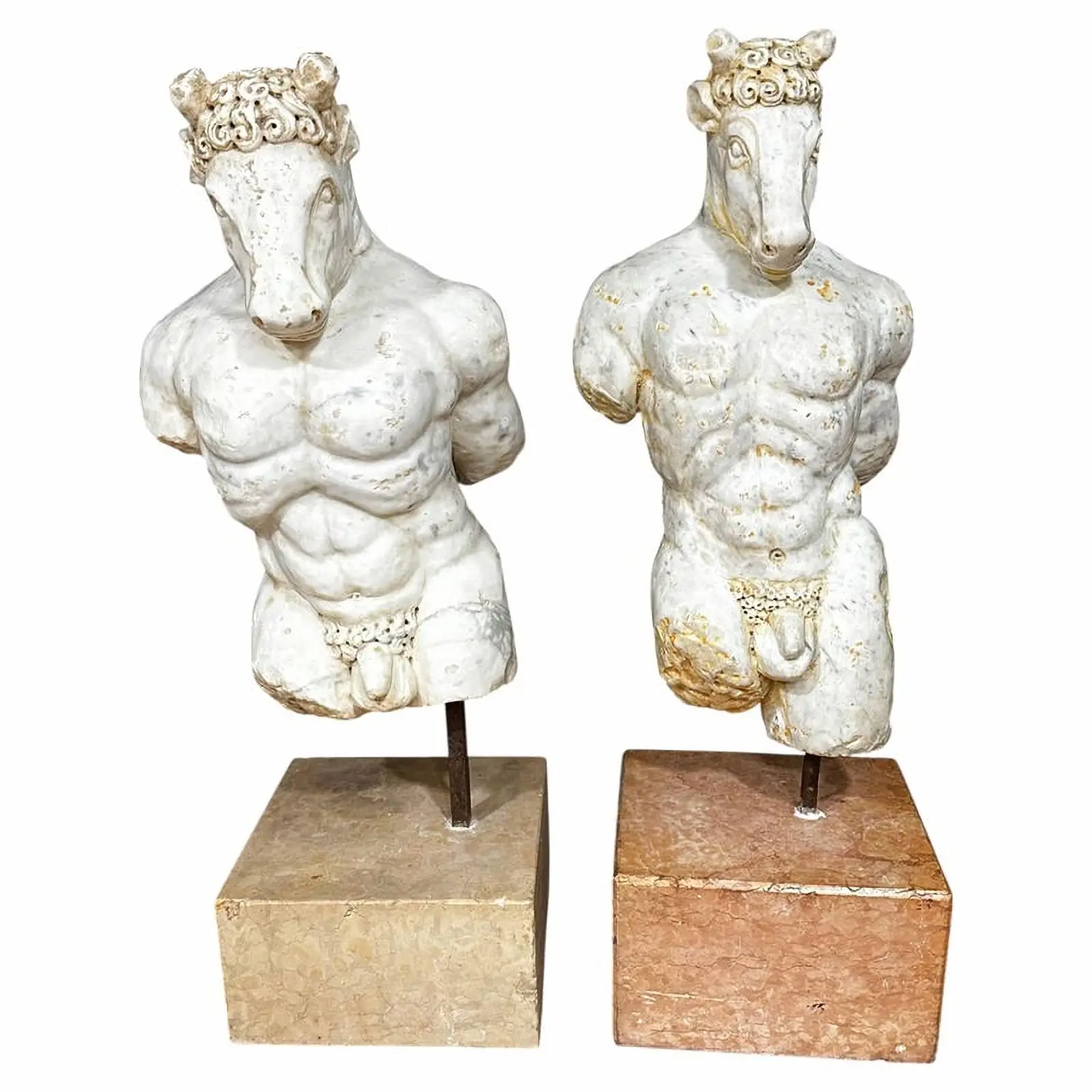 Pair of Minotaur figures – Italian School, Baroque style – 17th century