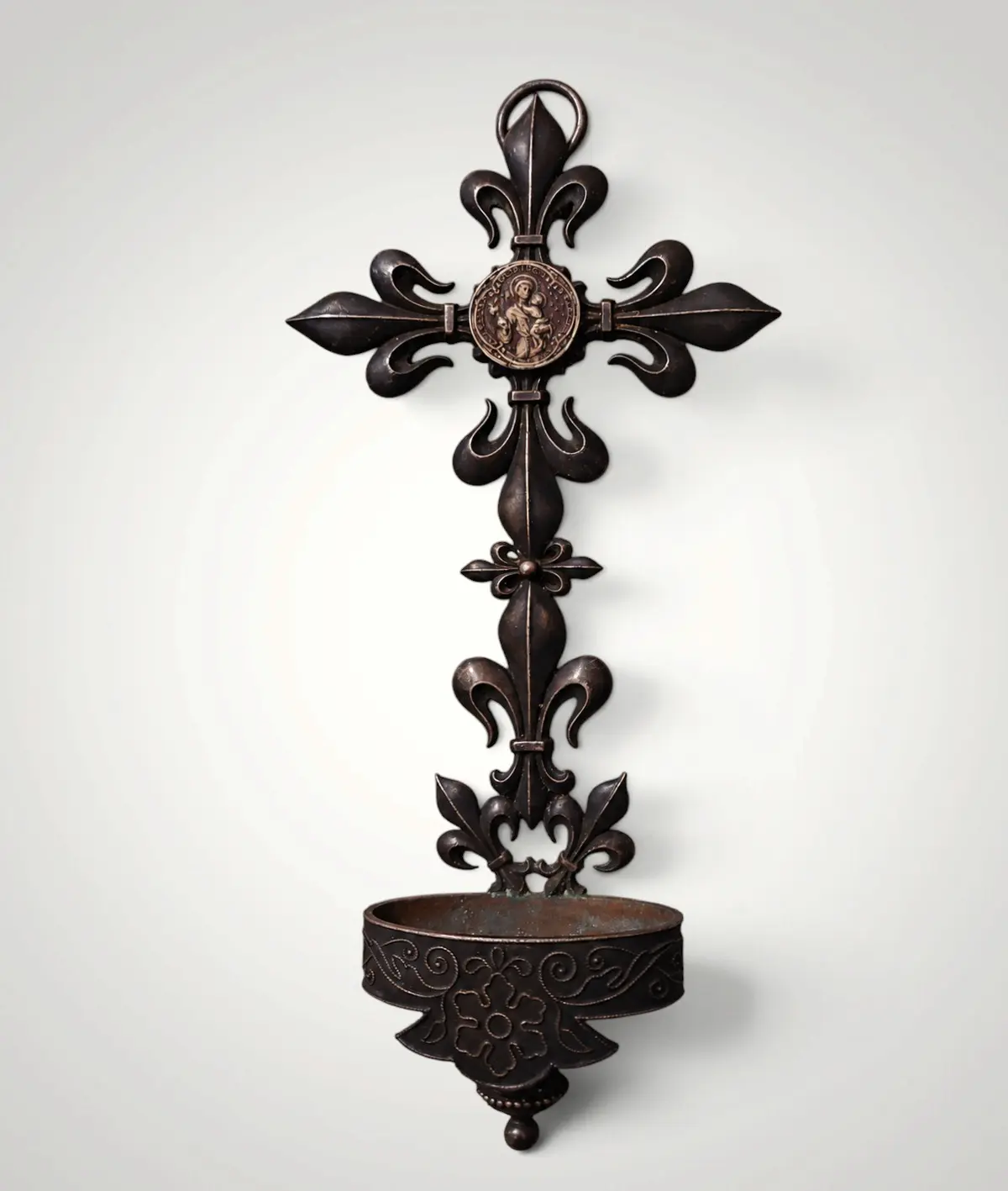 Art Nouveau wall-mounted holy water font - France, 1900/1920