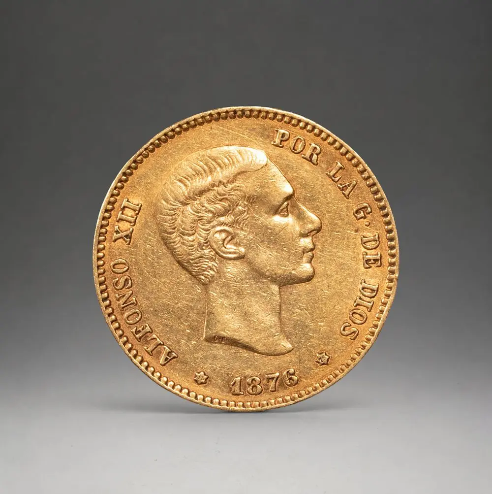 GOLD - COINS - ALFONSO XII 25 PESETAS GOLD COIN